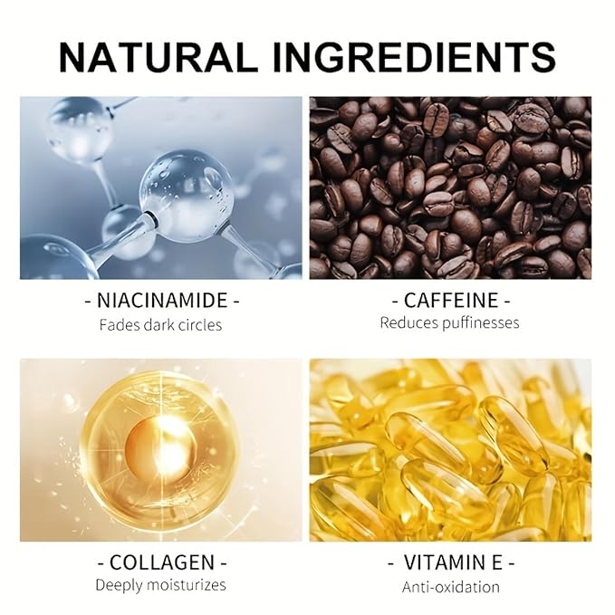 Caffeine Eye Cream for Puffiness and Bags Under Eyes Daily Anti-Wrinkle Cream Collagen Eye Cream Day and Night Peptide Eye Cream Reduce The Look Of Aging Line Smoothing Skin Care 1.7 FL OZ,1 Pack-VivaGrace Women