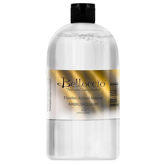 16 Ounce Bottle of Belloccio Makeup Airbrush Cleaner - Fast Acting Cleaning Solution, Quickly Cleans Flushes Out Airbrush Makeup Foundation, Blush, Highlighter - Clean Cosmetic Makeup Brushes, Paint-VivaGrace Women