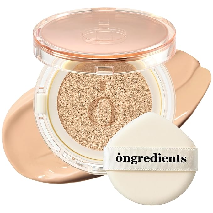 Skin Barrier Glow Cover Cushion, All-day Coverage, Glow Finish, Lightweight, Skincare-Like Texture, Non-cakey Makeup, Korean Cushion Foundation (#23W Sunlight, 0.49 oz)-VivaGrace Women