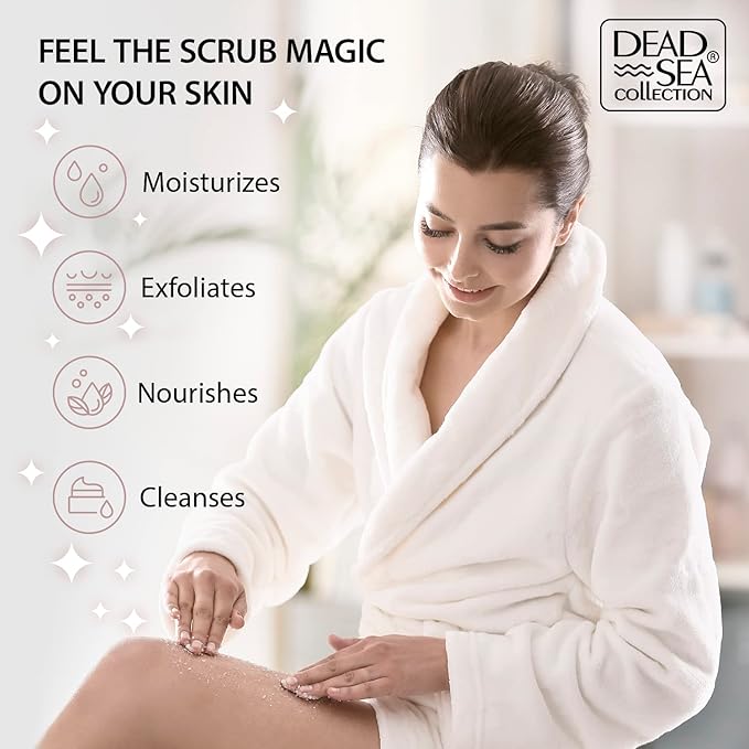 Dead Sea Collection Argan Salt Scrub – Exfoliating Body Scrub for Women – Moisturizing and Nourishing Skin – with Pure Oils and Dead Sea Minerals (23.28 Oz)-VivaGrace Women