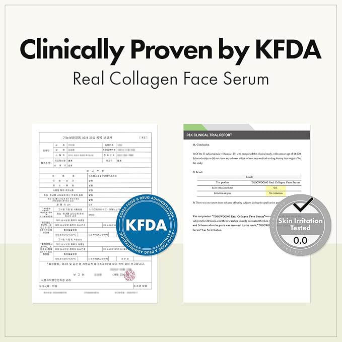Real Collagen Face Serum, Hydrating & Firming Serum with hydrolyzed collagen, Hyaluronic Acid, Plumps, Sagging Skin, Reduces Fine Lines and Wrinkles, Korean Skincare, 33ml / 1.11 fl. oz.-VivaGrace Women