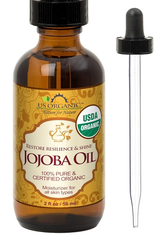 US Organic Jojoba Oil, USDA Certified Organic,100% Pure & Natural, Cold Pressed Virgin, Unrefined, Haxane Free, Sourced from Middle East directly (Small (2oz, 56ml))-VivaGrace Women