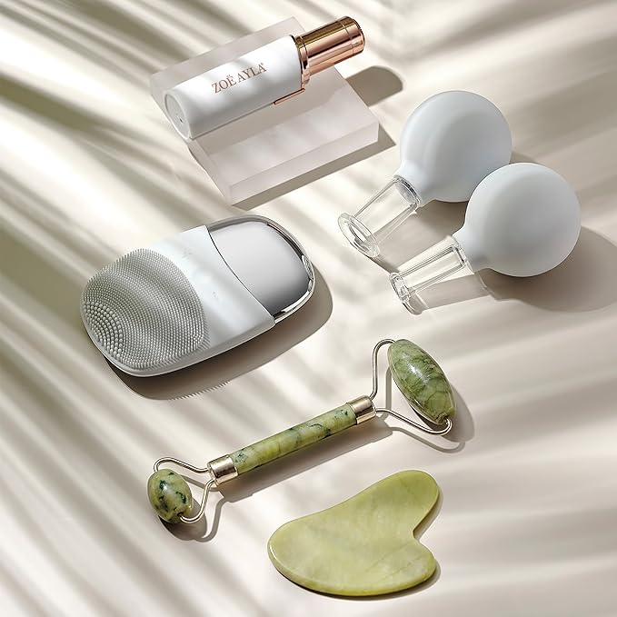 Zoe Ayla Facial Cupping Set, 2 Pcs - Cupping Kit for Massage Therapy - Improves Skin Appearance - Promotes Blood Circulation - Sculpts and Tones - Reduces Puffiness - 1 Large Cup - 1 Small Cup-VivaGrace Women