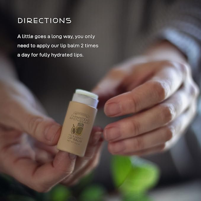 Farmstead Apothecary 100% Natural Lip Balm with Organic Beeswax, Organic Shea Butter & Organic Coconut Oil, Fig & Honey 0.2oz (Pack of 2)-VivaGrace Women