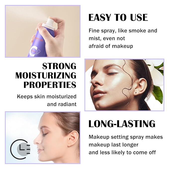 2PCS Makeup Setting Spray for Face,Waterproof Setting Spray for Makeup,Long Lasting Oil Control Finishing Holding Face Mist,Refreshing Hydrating Glossy and Matte Fixing Facial Mist Make Up Set A1-VivaGrace Women
