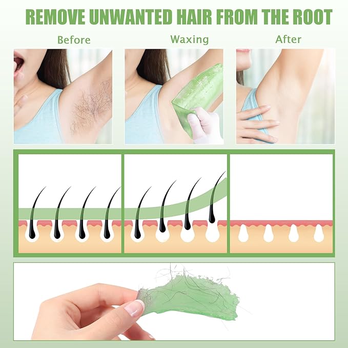 Waxing Kit - TIKESI Wax Warmer for Hair Removal, Hard Wax Kit with 14oz 5 Bags Hard Wax Beans for Full Body, Legs, Face, Eyebrows, Bikini, Brazilian Waxing Kit for Women Men-VivaGrace Women