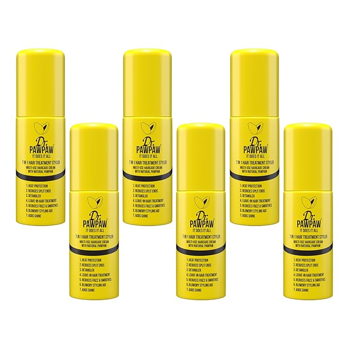 It Does It All: 7 in 1 Hair Treatment Styler with Papaya, Aloe Vera, Coconut Oil, Vegan & Natural (6 x 150 ml)-VivaGrace Women