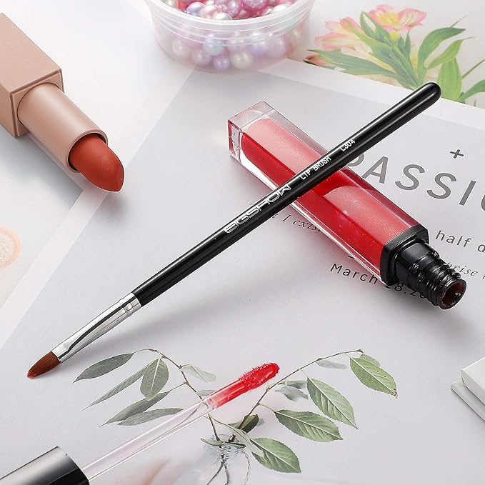 Lip Brush Professional Make Up Brush Travel Lipstick Gloss Wands Applicator Cosmetic Tool Kits, Cruelty-Free & Vegan, Precise Application (L304)-VivaGrace Women
