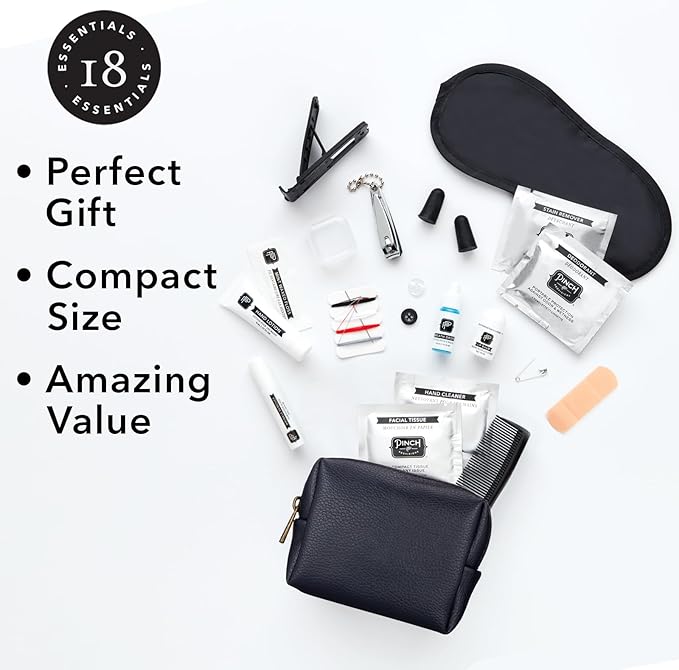Pinch Provisions Travel Kit, includes 18 Must-Have Emergency Essential Items for Travelling, Ideal Road Trip or Airport Gift for Friends, Family & Peers, Portable Pouch-VivaGrace Women