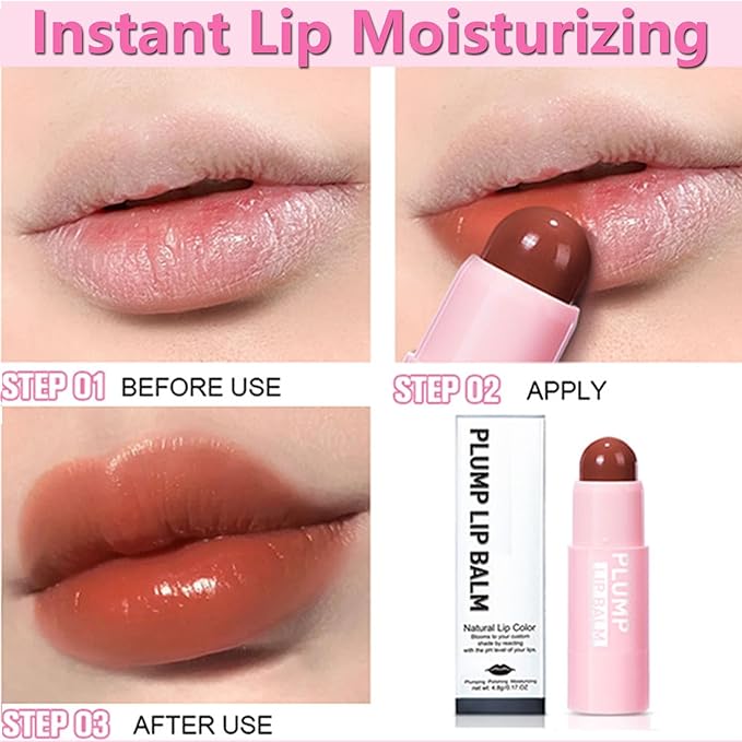 Tinted Lip Balm, Hydrating Colored Lip Balm , Moisturizing Lipstick for Women, Color Lip Plumper Balm,Lip Brightening for Dark Lips, Lip Tinted Moisturizer, Lip Moisturizer for Very Dry Lips, Reduce Lip Wrinkles, 4.8G/0.17Oz-VivaGrace Women