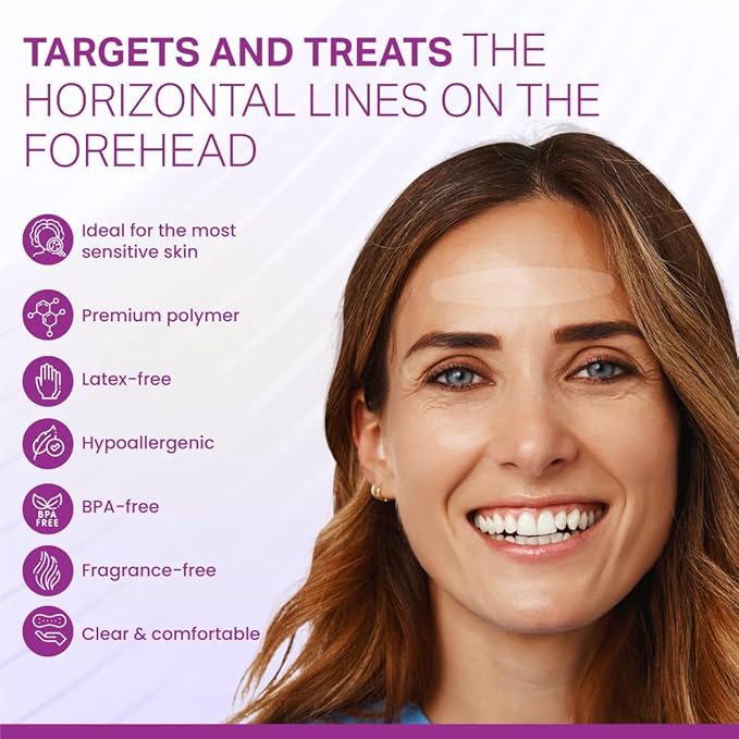 Furlesse Rows Wrinkle Patches, Overnight Forehead Wrinkle Patches for Fine Horizontal Lines, Non-Invasive Anti-Wrinkle Patches, Anti-Aging Skincare, 30 Patches, 30-Day Use-VivaGrace Women
