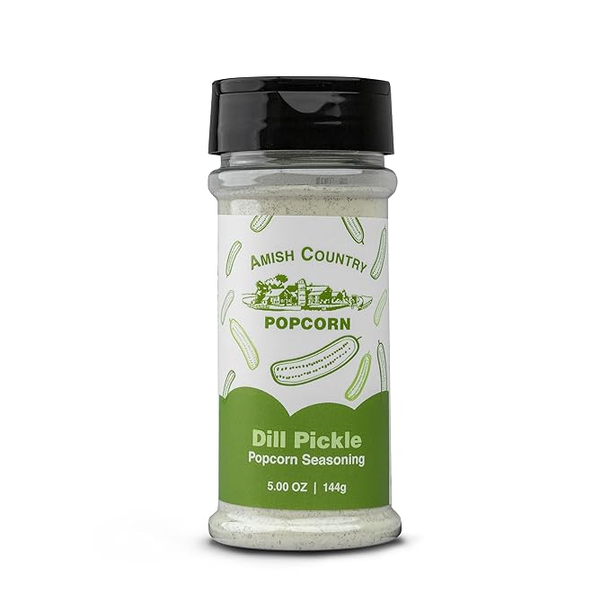 Amish Country Popcorn | 5 Pack Seasoning Bundle | Buffalo, Garlic Parmesan, Jalepeno Cheddar, Dill Pickle, BallPark Buttersalt | Old Fashioned, Non-GMO and Gluten Free