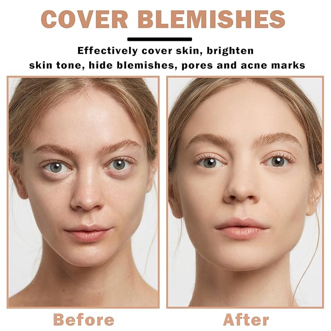 Airbrush Foundation Makeup Spray Silky Lightweight Full Coverage Foundation Face Air Cushion Foundation Set with Soft Makeup Brush - Natural Color-VivaGrace Women