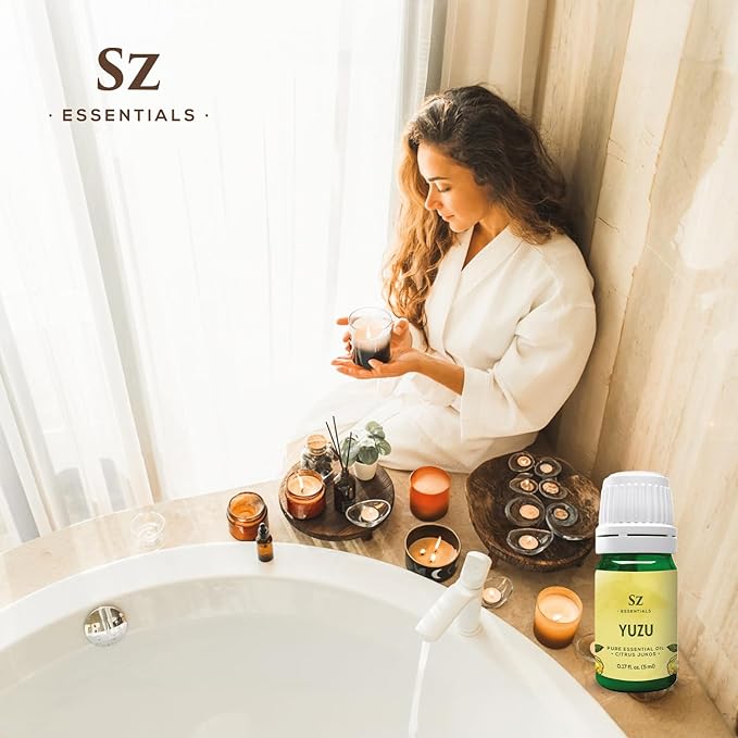 Yuzu Essential Oil - Japan - 100% Pure and Natural, Undiluted - Promotes Natural Solution for Relaxation with Soothing, Fresh and Citrusy Aroma - 0.17 fl oz (5ml)-VivaGrace Women