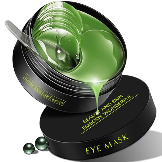 Under Eye Patches,30 pairs Hyaluronic Acid Anti-Aging Under Eye Mask, Collagen Under Eye Gel Pads for Dark Circles, Wrinkles, Fine Line, Puffiness (Green)-VivaGrace Women