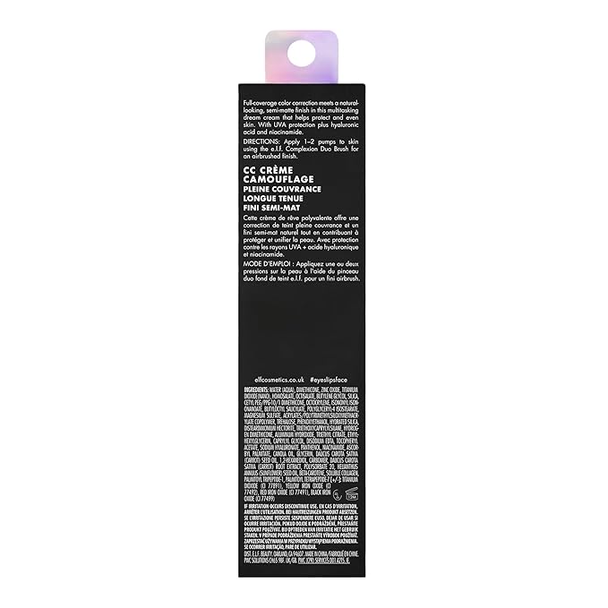 e.l.f. Camo CC Cream, SPF 30 Color-Correcting Medium-To-Full Coverage Face Foundation, Delivers An Airbrushed Finish, Vegan & Cruelty-Free, Light 250 W-VivaGrace Women