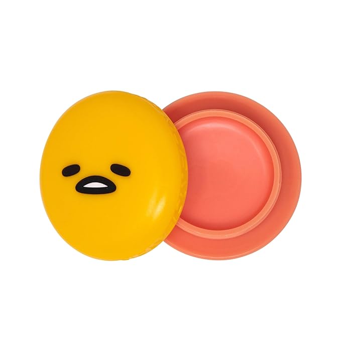 The Crème Shop x Sanrio Hello Kitty Macaron Lip Balm Korean Cute Scented Pocket Portable Soothing Advanced Must-Have on-the-go (Gudetama Peach Gummies)-VivaGrace Women