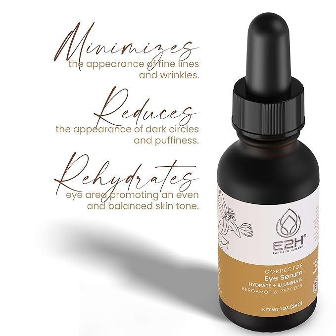 E2H Corrector Eye Serum with Bergamot and Peptides | Minimizes Creases & Dark Circles | Hydrates & Smoothens | Dramatic Results-VivaGrace Women