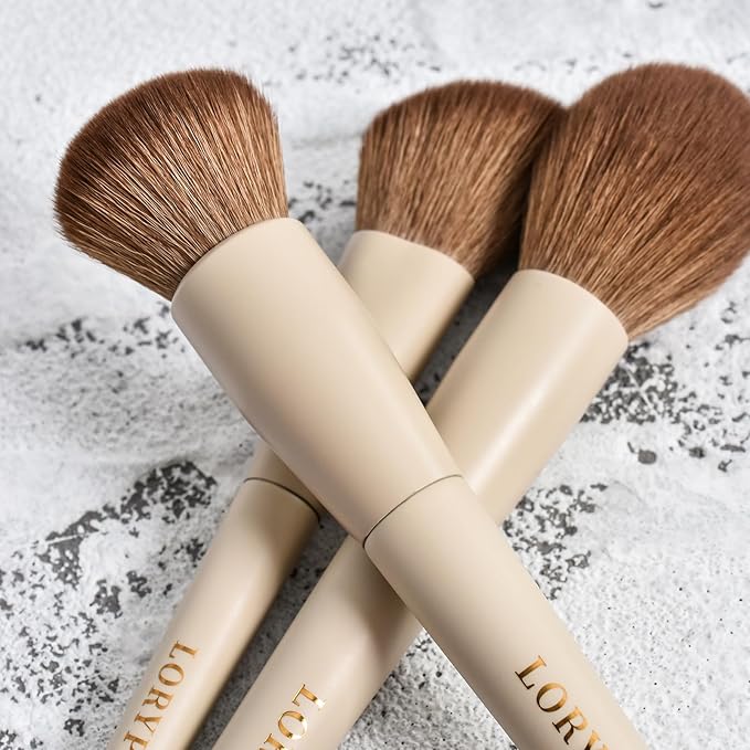 LORYP 18 Piece Makeup Brushes Set Labeled Face and Eye Brush Set Complete with Foundation, Concealer, Contour, Blending, Blush, Eyeshadow Brushes with Travel Holder Case-VivaGrace Women