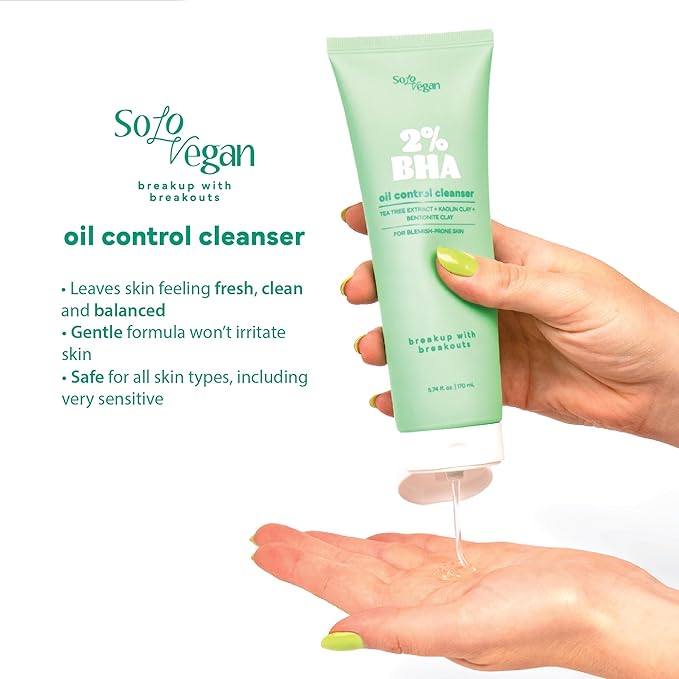 BHA Gel Cleanser | Lightweight, Vegan Korean Skincare for Oily, Acne-Prone Skin (Cleansing Gel, 5.74 fl.oz)