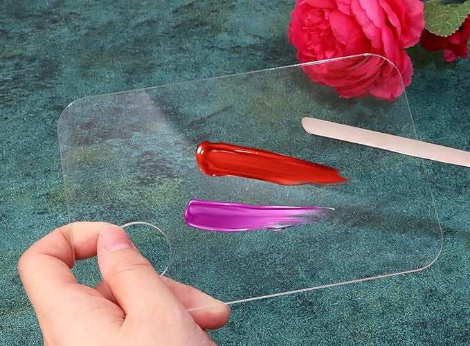 1set Plastic Makeup Mixing Palette and Spatula Cosmetic Palette Foundation Palette For Nail Art Eye Shadow Lipsticks Mixing Makeup Tools Makeup Applicator Kit (3.94x5.83inch)-VivaGrace Women