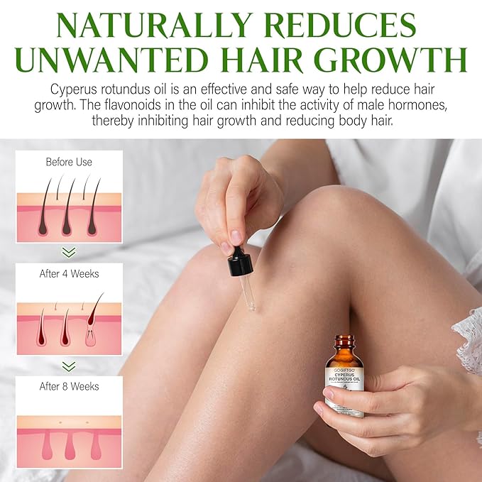 Cyperus Rotundus Oil,Cyperus Oil,Cyprus Rotundus Oil for Hair Removal,Cyperus Oil Natural, Soothing and gentle,Reducing Body Hair Growth,Smooth Skin & Hair Removal,60ml-VivaGrace Women