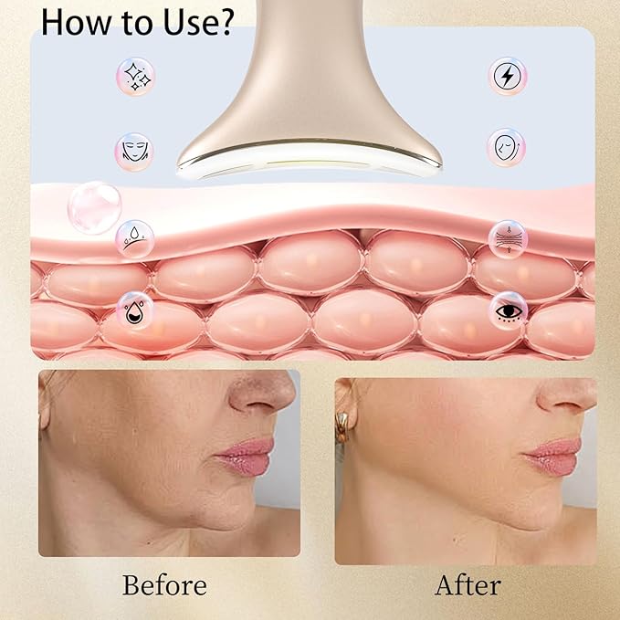 8 Modes&3 Color Facial-Massager-Device(Gold)-VivaGrace Women