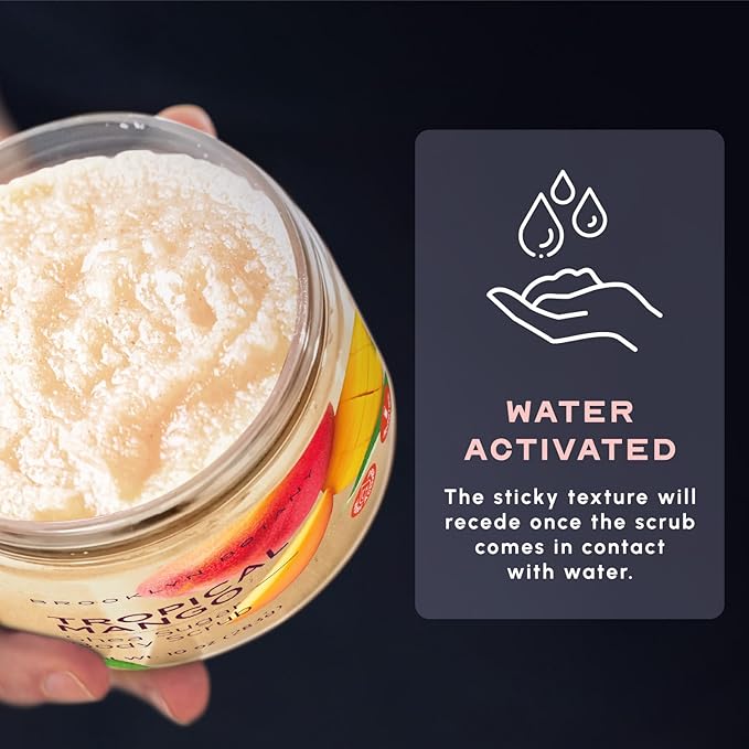 Brooklyn Botany Tropical Mango Shea Sugar Scrub for Body 10 oz – Deeply Hydrating and Gently Exfoliating Body Scrub for Women and Men - Made with Jojoba Beads-VivaGrace Women