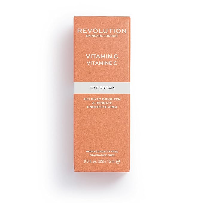 Revolution Skincare Vitamin C Brightening Eye Cream, Reduce Dark Circles, Illuminate & Hydrate The Under Eye,Vegan & Cruelty Free, 0.5fl.oz/15ml-VivaGrace Women