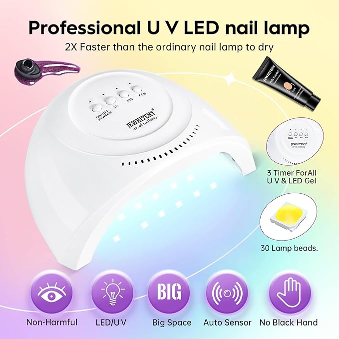 JEWHITENY 14 Colors Poly Gel Nail Kit 27 Colors Gel Nail Polish Kit With U V Light All In One Nail Art Starter Kit Suitable For All Seasons-VivaGrace Women