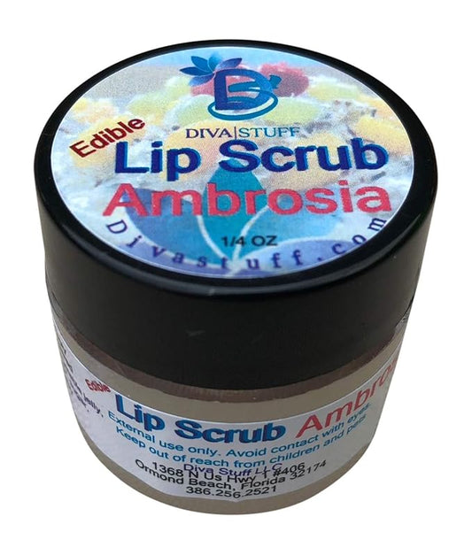 Diva Stuff Ultra Hydrating Lip Scrub for Soft Lips, Gentle Exfoliation, Moisturizer & Conditioner, Ambrosia with Coconut – ¼ oz (Made in the USA)-VivaGrace Women