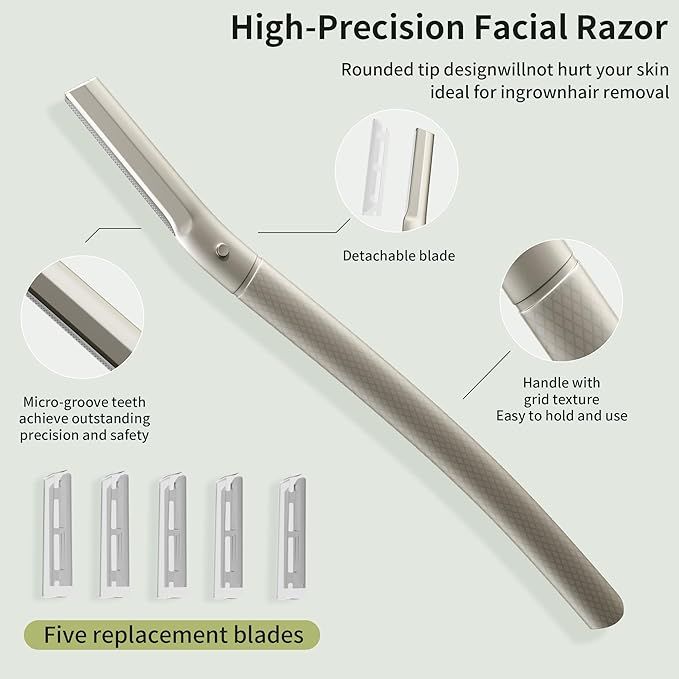 Eyebrow Trimmer Kit Scissors Tweezers Razor Facial Shaver Grooming Set with Mirror Travel Cases-VivaGrace Women