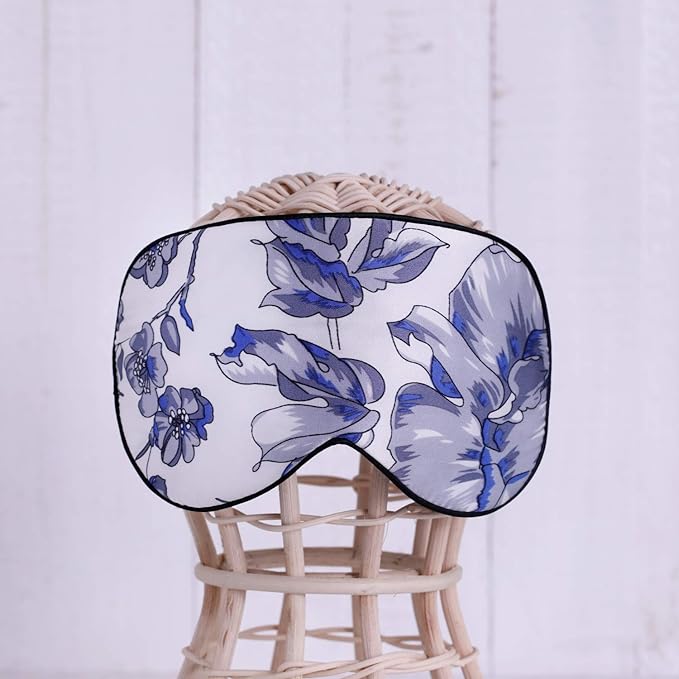 100% Pure Silk Eye Mask Sleep Eye Mask Eye Cover Eyeshade Sleeping Eye Mask Printed Colors (#11)-VivaGrace Women