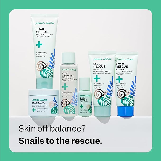 Peach Slices | Snail Rescue Intensive Treatment Wash-Off Face Mask | 95% Snail Mucin | For Dark Spots & Blemishes | Refreshing & Calming Mask | Clear, Radiant, & Hydrated Skin | Skin Care | 3.38 oz-VivaGrace Women