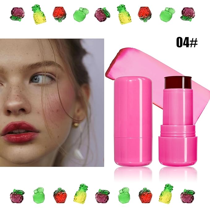 Cool Milk Jelly Blush, Sheer Lip & Cheek Stain, Buildable Watercolor Finish, Vivid Color Water Jelly Tint Lipstick, Long Lasting, Milk blush Watercolor Finish Tinted Lip Gloss for Women, 04-VivaGrace Women