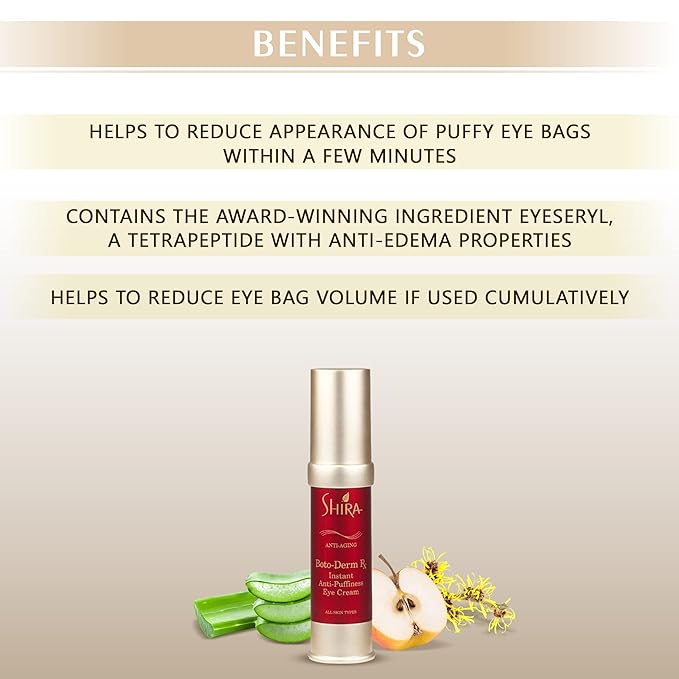Shira Boto-Derm Rx Instant Anti-Puffiness Eye Cream- for Wrinkles Dark Circles Eye Bags Fine Lines Anti Aging And Tired-Looking Eyes. (2.2 oz.)-VivaGrace Women