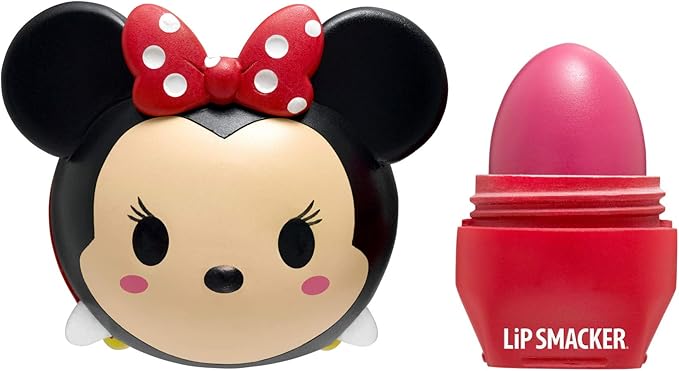 Lip Smacker Disney Minnie Mouse Tsum Tsum Flavored Lip Balm, Minnie Strawberry Lollipop, Clear, For Kids-VivaGrace Women