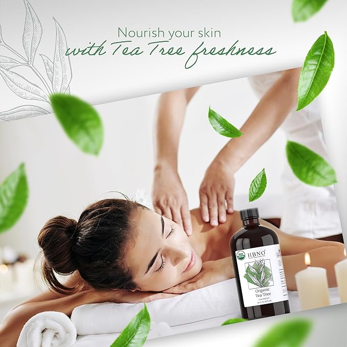 HBNO Organic Tea Tree Oil - Huge 16 oz (475ml) Large Size - Ideal for Diffusers, Cleaning Agents, Deodorizers, and Flavoring Agents.-VivaGrace Women