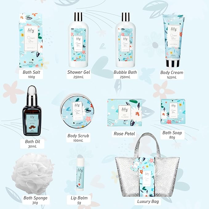 Mothers Day Gift for Mom - XXXL Bag Spa Gift Set for Women Luxury Bath and Body Gift Bag Set for Women Spa Kit Pampering Gifts for Her Christmas Birthday Gifts Spa Bath Gift Set with Shower Gel-VivaGrace Women