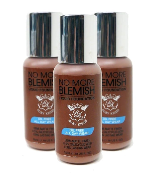 Ruby Kisses Liquid Foundation No More Blemish Oil-Free Foundation Korean Makeup 1.18 Fl Oz (Cognac)-VivaGrace Women