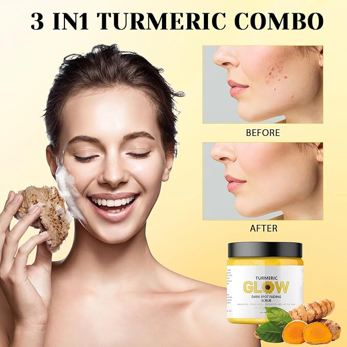 Glow Combo Skincare Set,3 In 1 Turmeric Combo Skincare Set，Turmeric Glow Butter,Hydration Glowing Skincare Set for All Skin Types-VivaGrace Women