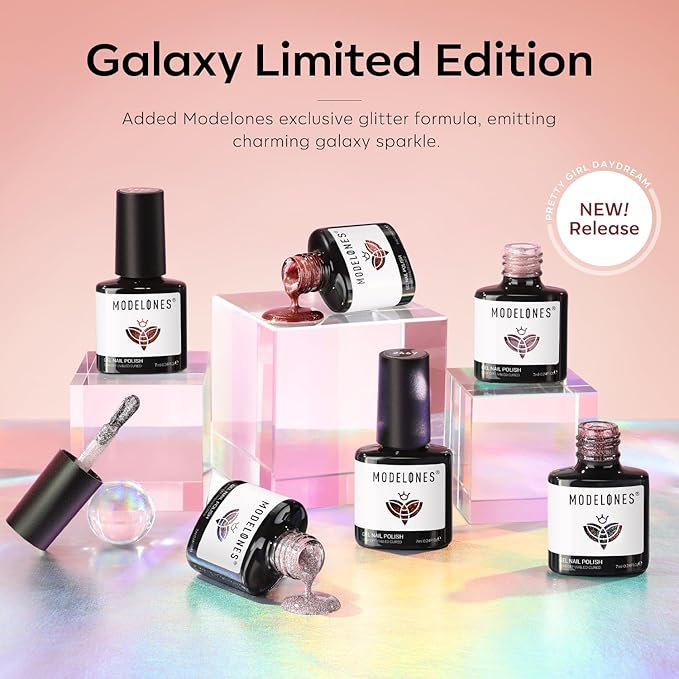 modelones Chameleon Gel Nail Polish Set, 6 Colors Fall Gel Polish Kit Nude Brown Glitter Shimmer Soak Off LED Nail Lamp Gel Nail Kit Home Gift DIY Salon For Women Girl-VivaGrace Women