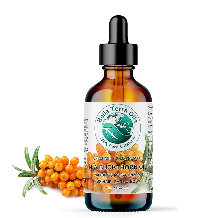 Bella Terra Oils - Sea Buckthorn Oil 4 oz - Unlock the Gold Standard in Skincare, Infused with Omega-3, Omega-6 & Carotenoids, Elevate Your Cosmetic Routine-VivaGrace Women