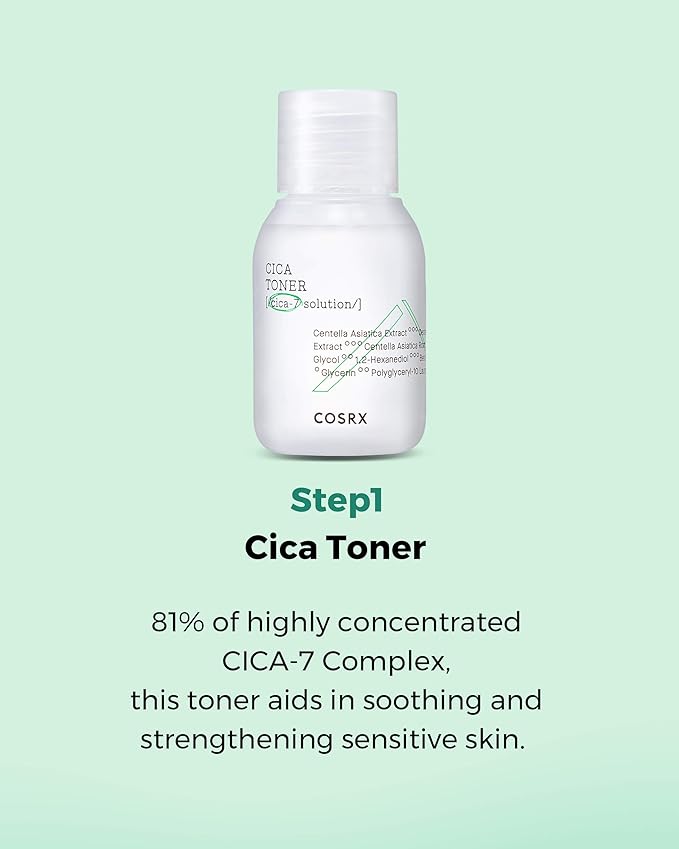 COSRX CICA Relief Kit | Toner, Serum, Cream with Centella Asiatica | Sensitive Skin, Soothing, Moisturizing | Travel Size Set, Gift Set, Korean Skincare, Not Tested on Animals, Paraben Free-VivaGrace Women