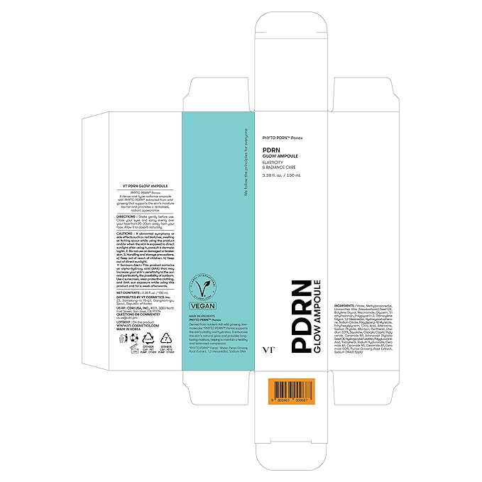 VT COSMETICS PDRN Glow Ampoule, PDRN Facial Mist, Deep Hydration Spray Serum, Vegan Skin Care, Light-weight Face Moisturizer, Plumping Effect, Fragrance-Free, Korean SkinCare (3.38 fl oz / 100 ml)-VivaGrace Women