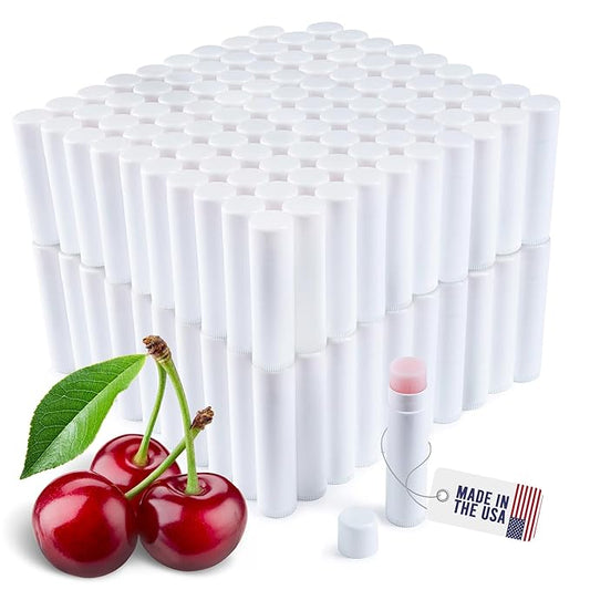 Lip Balm Bulk Unlabeled - Made in USA Bulk Chapstick - Natural Ingredients Vitamin E Shea Butter - Custom Chapstick Bulk For Party & Wedding Favors (200 Count, Cherry)-VivaGrace Women