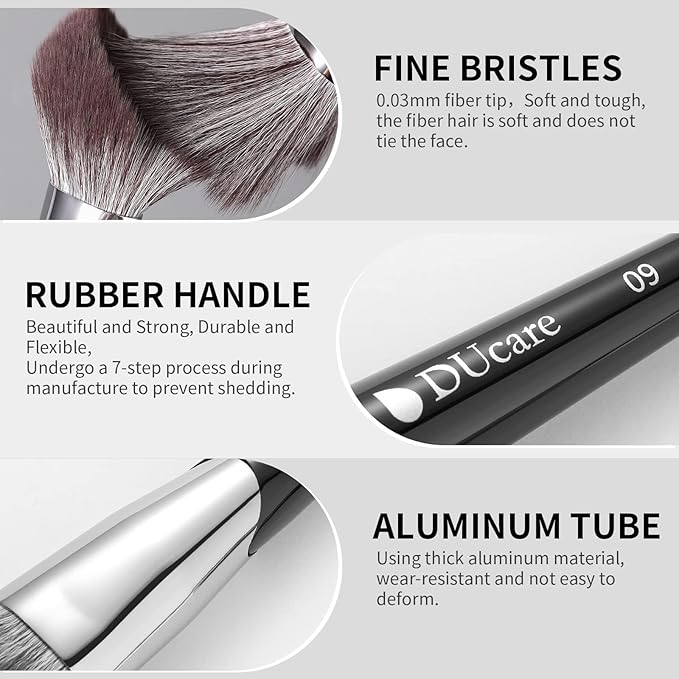 DUcare Powder Brush for Loose Powder - Fluffy Makeup Brushes with Soft Synthetic Bristles for Setting Powder/Blush/Highlighter, Large Face Makeup Brush for Flawless Application-VivaGrace Women