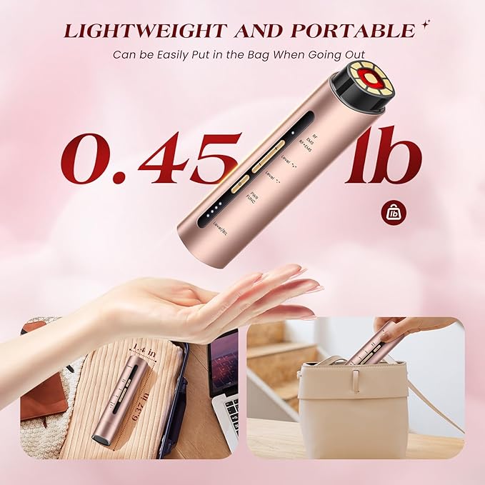 Microcurrent Facial Device, 3 Modes Red Light Therapy for Face and Neck, Skin Care Facial Massager Perfect Gifts for Women Men(Gold)-VivaGrace Women