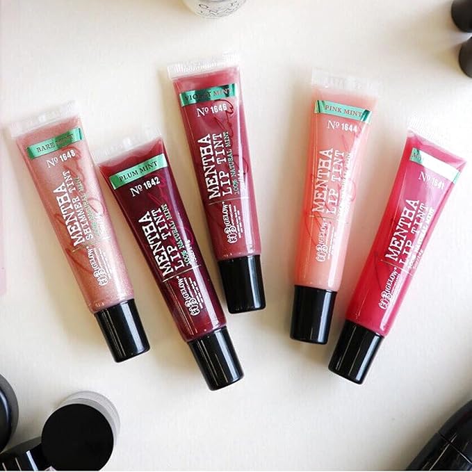 C.O. Bigelow Plum Mint Mentha Lip Tint Trio, Moisturizing Lip Balms for Dry Lips, Light Purple Tinted Lip Gloss, Bulk Lip Balm 3 Pack, 0.5 oz Each-VivaGrace Women