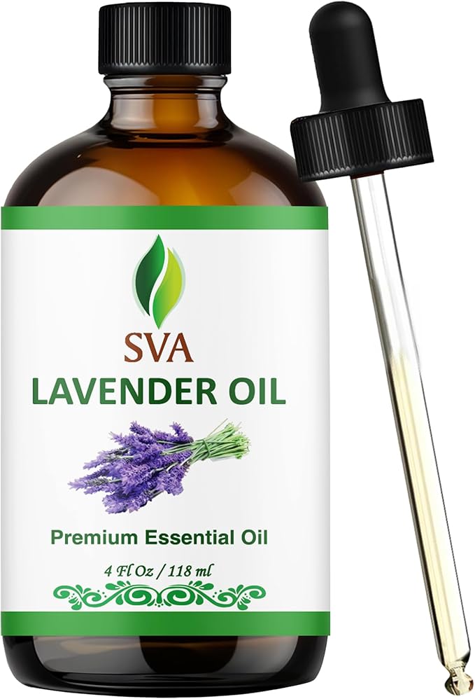 SVA Lavender Essential Oil – 4 Fl Oz – 100% Natural Lavender Oil - for Diffuser, Hair Care, Face, Skin Care, Aromatherapy, Scalp and Body Massage, Soap and Candle Making – with Dropper-VivaGrace Women